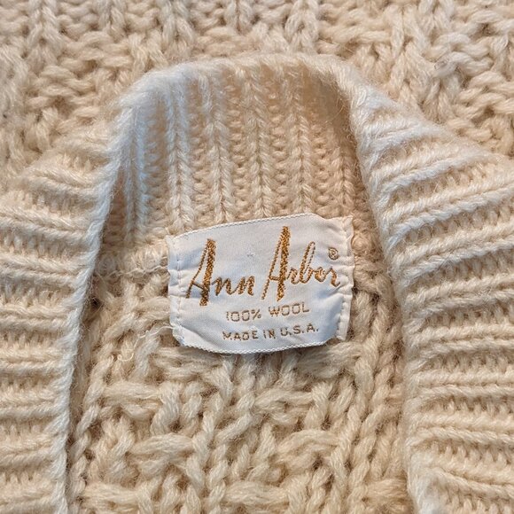 Cream Cable Knit Women's Cardigan - Picture 7 of 7